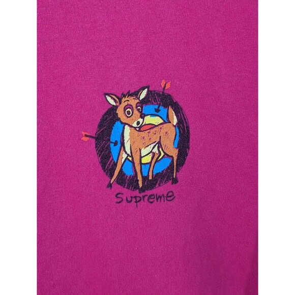Supreme Men's Pink Deer Graphic Front And Back Crewneck T-Shirt Size L - Picture 5 of 7